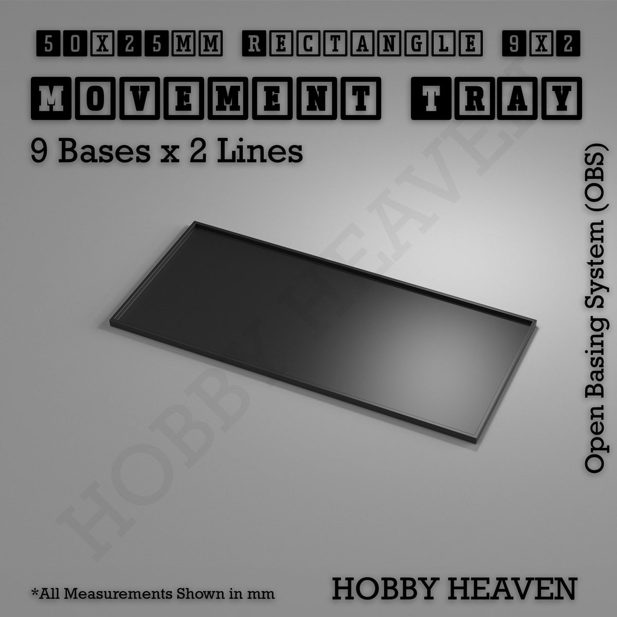 Rectangle Movement Trays | Cavalry & Monsters | 50×25-100×60mm | OBS System