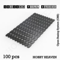 50x25mm Pill Plain Black PLA Plastic Bases 3d Print
