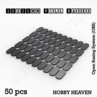 50x25mm Pill Plain Black PLA Plastic Bases 3d Print
