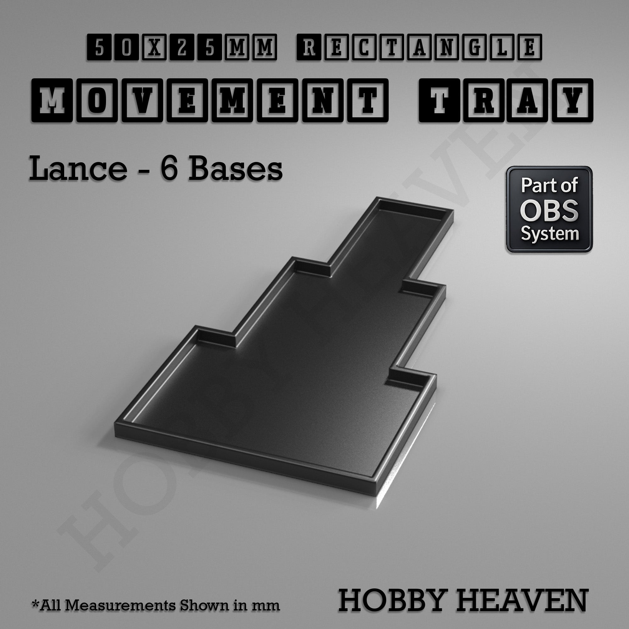 Rectangle Movement Trays | Cavalry & Monsters | 50×25-100×60mm | OBS System