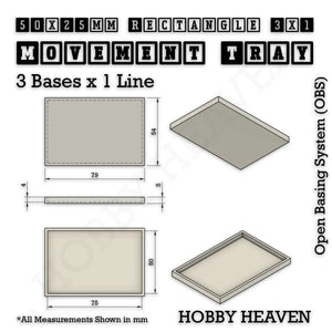 Square and Rectangle Movement Trays for Tabletop Games | Warhammer Compatible | Full Range