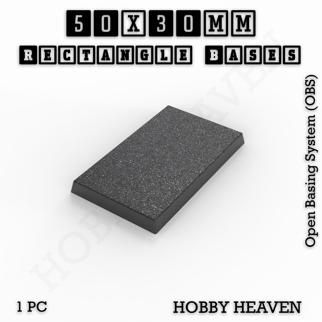 Rectangle Bases Range Sizes - 75x30mm to 125x40mm Medium Sizes 3d Print Full Range Tabletop Games