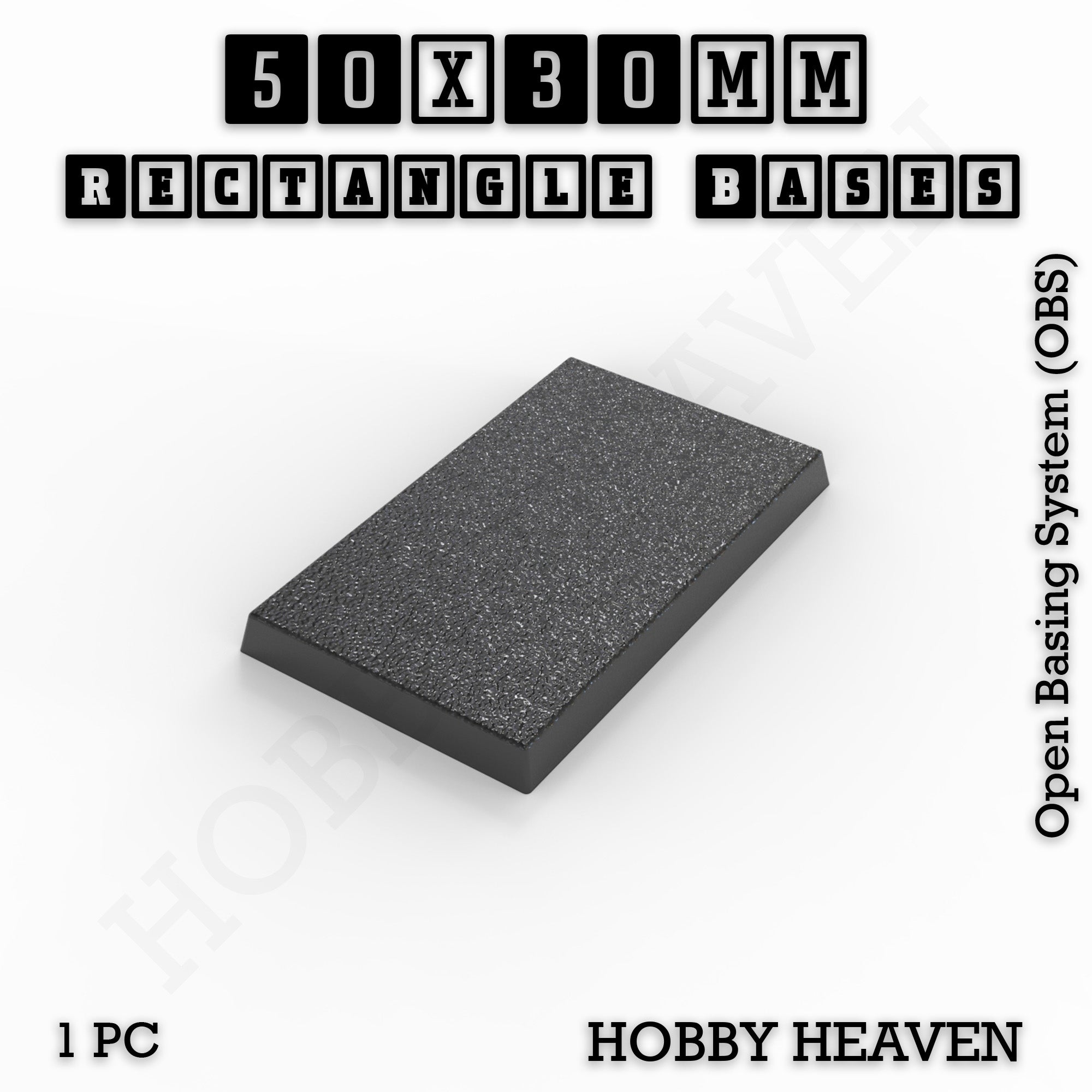 Rectangle Bases Range Sizes - 75x30mm to 125x40mm Medium Sizes 3d Print Full Range Tabletop Games