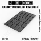 Rectangle Bases Range Sizes - 75x30mm to 125x40mm Medium Sizes 3d Print Full Range Tabletop Games