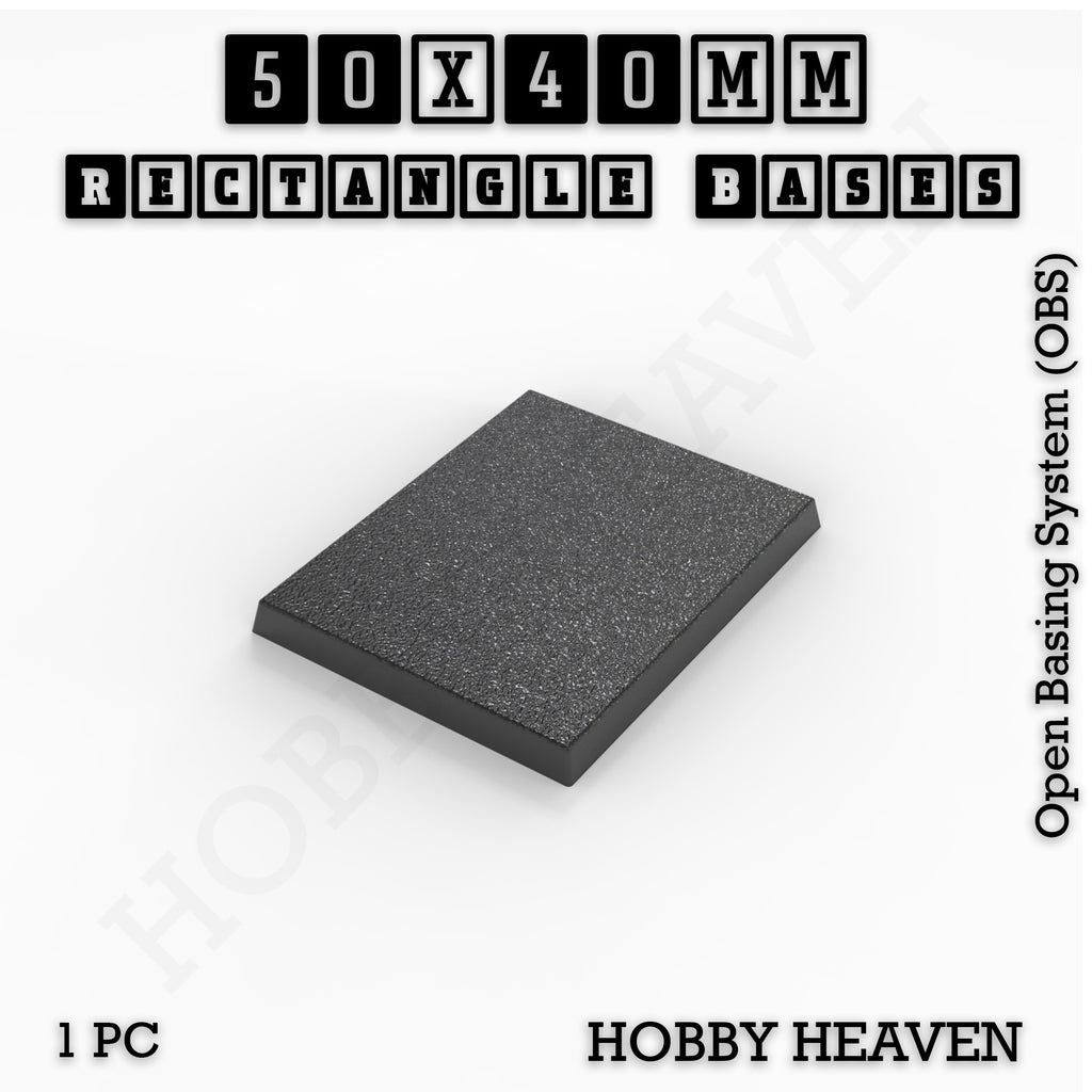 Rectangle Bases Range Sizes - 75x30mm to 125x40mm Medium Sizes 3d Print Full Range Tabletop Games