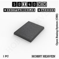 Rectangle Bases Range Sizes - 20x15mm to 75x25mm Small Sizes 3d Print Full Range Tabletop Games
