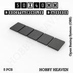 Rectangle Bases Range Sizes - 75x30mm to 125x40mm Medium Sizes 3d Print Full Range Tabletop Games