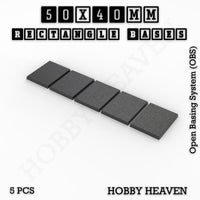 Rectangle Bases Range Sizes - 20x15mm to 75x25mm Small Sizes 3d Print Full Range Tabletop Games
