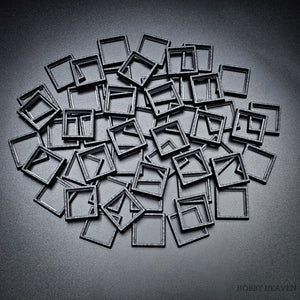 Fifty piece collection of 20-25mm square base converters for army upgrade
