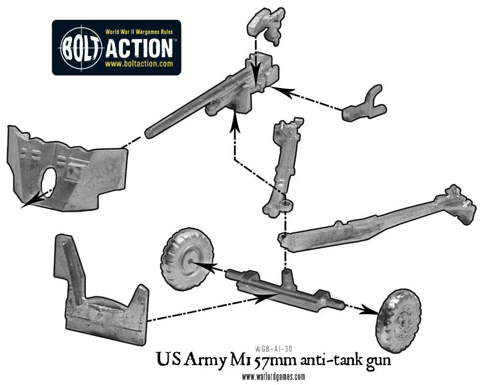 Bolt Action US Army M1 57mm anti-tank gun Warlord Games
