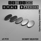 50x25mm Oval Textured Bases 3d Printed