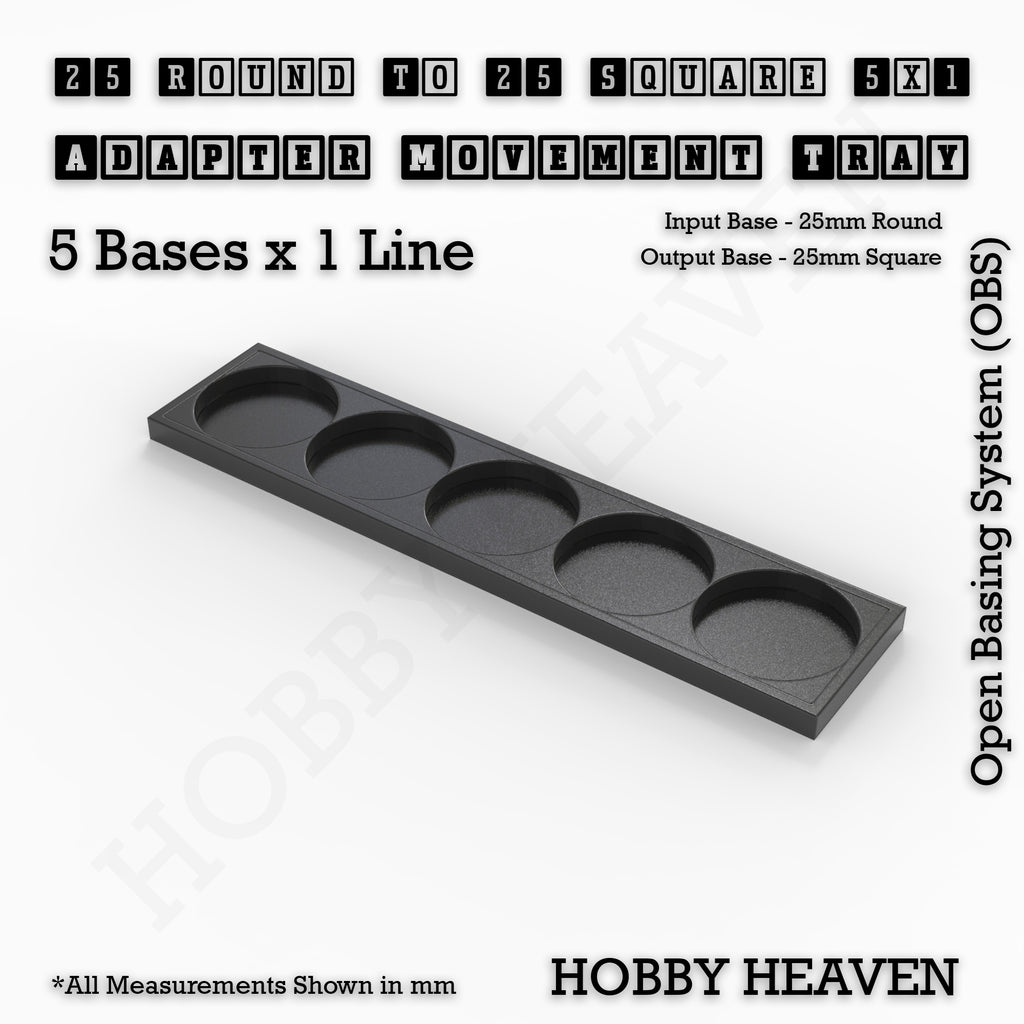 Round to Square Movement Trays Adapters for Tabletop Games