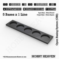 Round to Square Movement Trays Adapters for Tabletop Games
