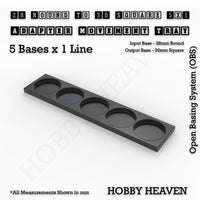 Round to Square Movement Trays Adapters for Tabletop Games
