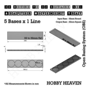 Round to Square Movement Trays Adapters for Tabletop Games
