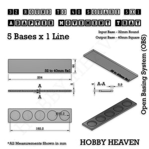 Round to Square Movement Trays Adapters for Tabletop Games
