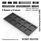 CGI render of the 30 to 40 mm square adapter, 5 × 2 formation, with 10 seats for 30 mm square bases.