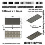 Technical drawing of the 30 to 40 mm square adapter, 5 × 2 formation: 204 × 84 mm overall, 4.8 mm tall.