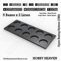 Round to Square Movement Trays Adapters for Tabletop Games
