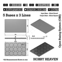 Round to Square Movement Trays Adapters for Tabletop Games
