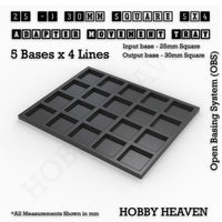 Square and Rectangle Movement Trays Adapters for Tabletop Games
