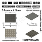 Technical drawing of the 30 to 40 mm square adapter, 5 × 4 formation: 204 × 164 mm overall, 4.8 mm tall.