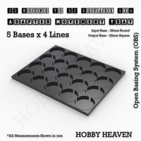 Round to Square Movement Trays Adapters for Tabletop Games