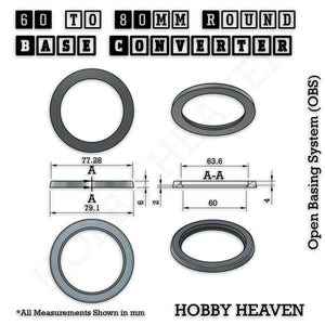 Round Bases Size Converters Round to Round 3d Print Full Range