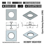 Round to Square Bases Shape and Size Converters 3d Print Full Range