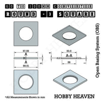 Round to Square Bases Shape and Size Converters 3d Print Full Range