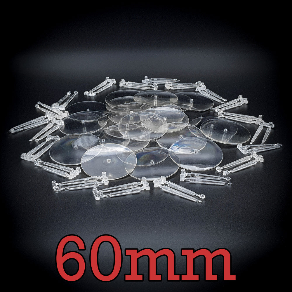 60mm clear acrylic flying base for Warhammer miniatures