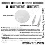 60mm clear round bases made from PS plastic with PC flying stems, durable impact-resistant tabletop basing solution