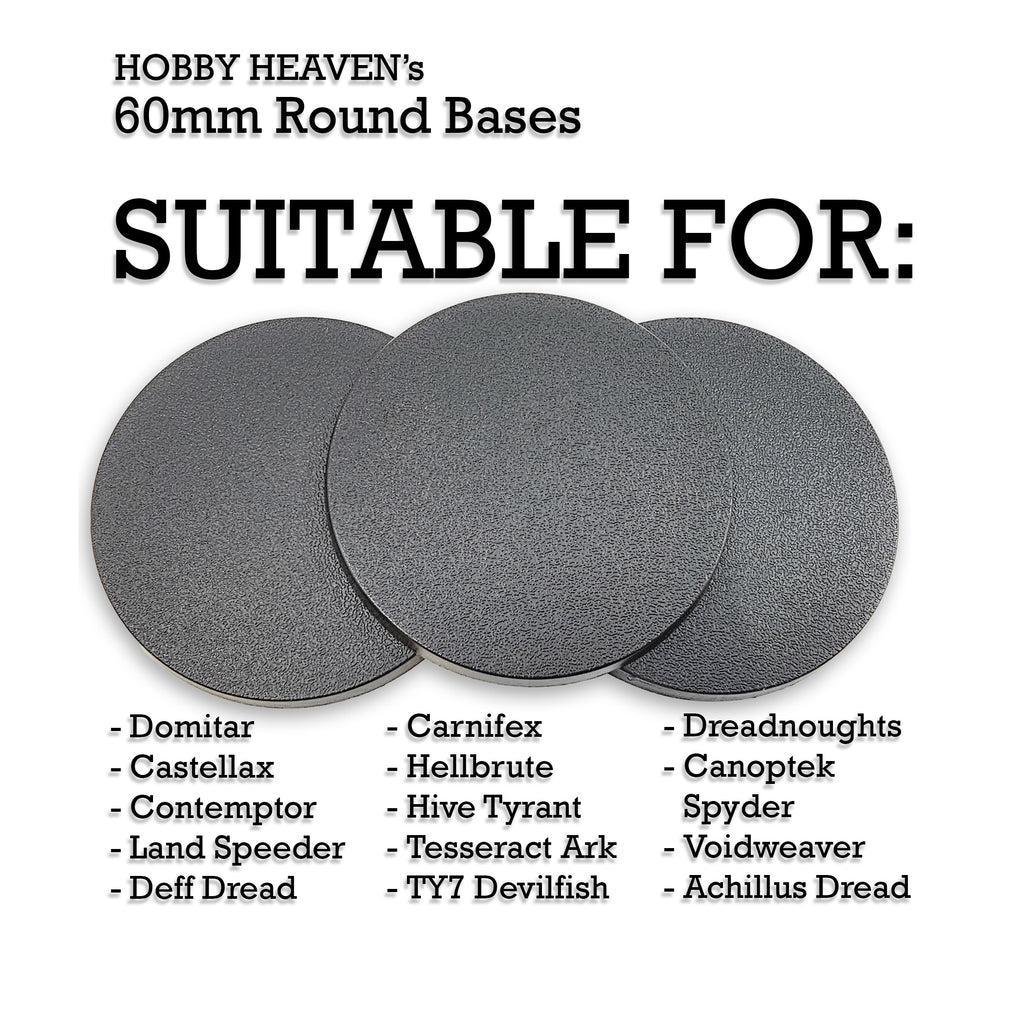 60mm Round Bases for Warhammer 40k & AoS | Large-Scale Minis | Hobby ...