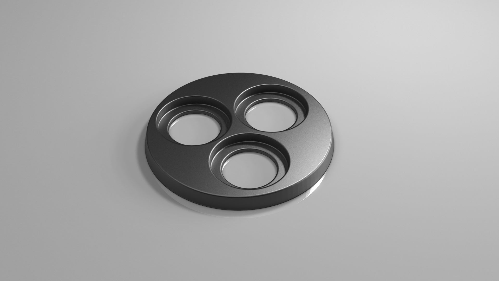 60mm Round Wargaming Base with 3x 25mm Round Slots – 3D Printed Movement Tray