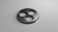 60mm Round Wargaming Base with 3x 25mm Round Slots – 3D Printed Movement Tray
