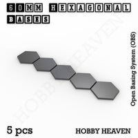 Hexagonal Bases 10mm to 200mm 3d Print Full Range Tabletop Games
