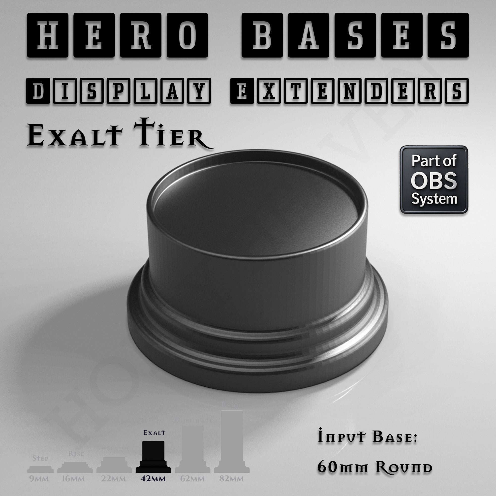 Hero Bases Display Extenders | Round and Ovals | Convert Gaming Bases to Display Bases & Plinths