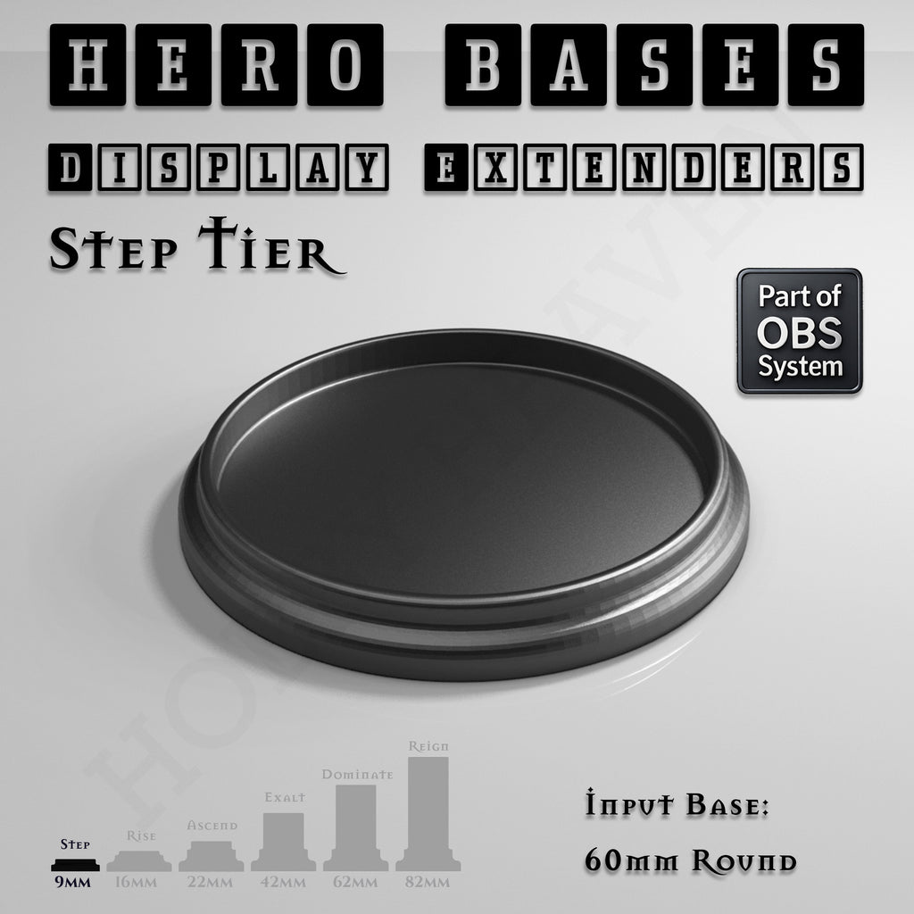 Hero Bases Display Extenders | Round and Ovals | Convert Gaming Bases to Display Bases & Plinths