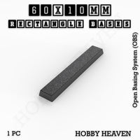 Rectangle Bases Range Sizes - 20x15mm to 75x25mm Small Sizes 3d Print Full Range Tabletop Games
