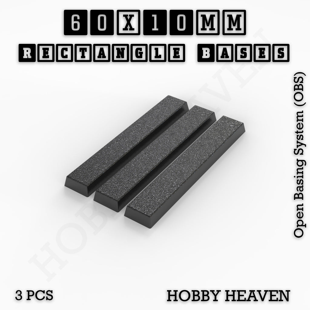 Rectangle Bases Range Sizes - 75x30mm to 125x40mm Medium Sizes 3d Print Full Range Tabletop Games