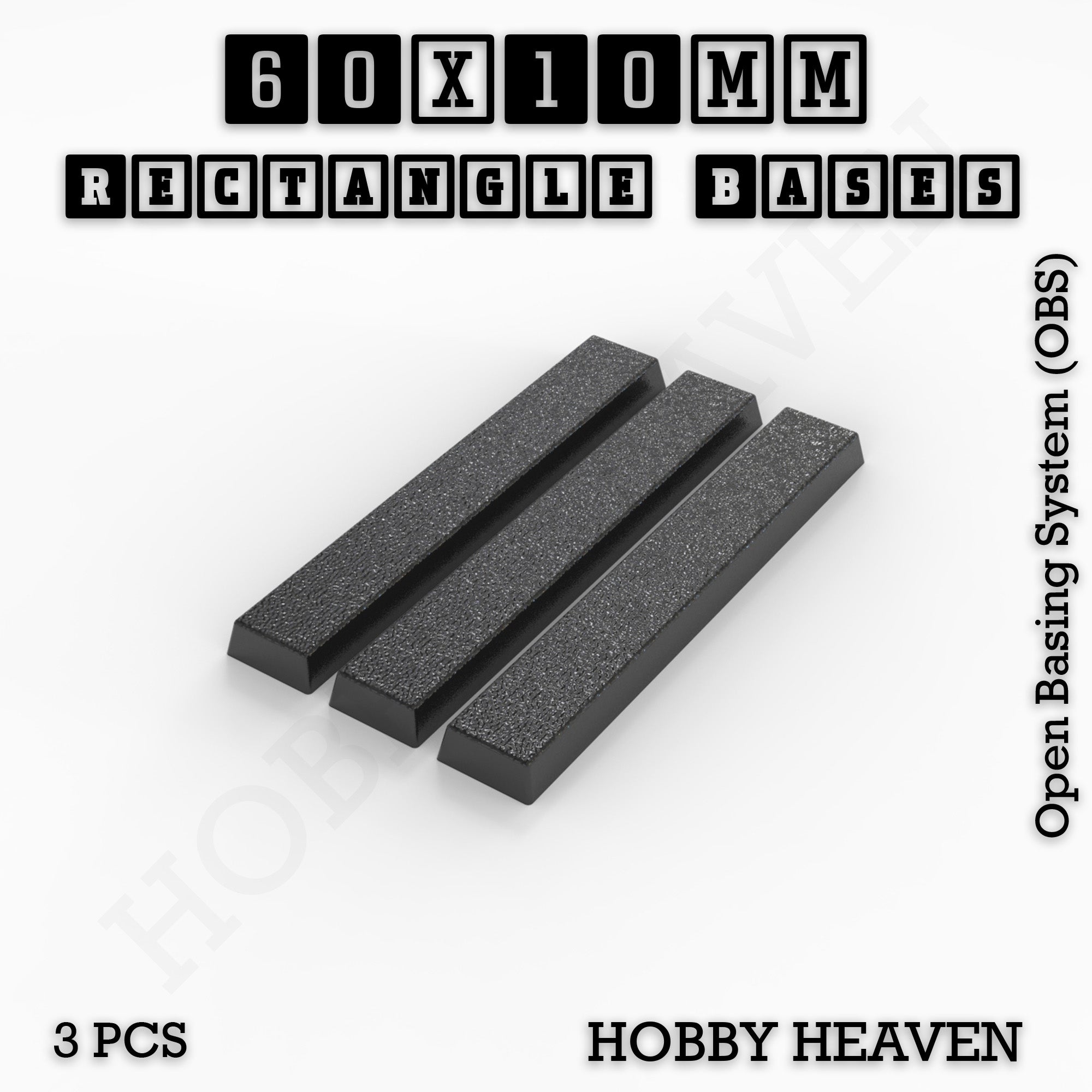 Rectangle Bases Range Sizes - 75x30mm to 125x40mm Medium Sizes 3d Print Full Range Tabletop Games