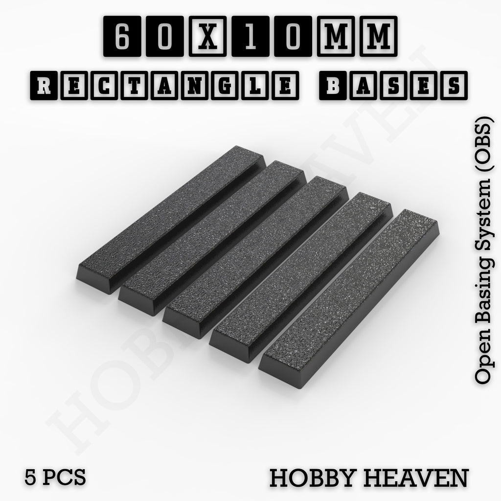 Rectangle Bases Range Sizes - 75x30mm to 125x40mm Medium Sizes 3d Print Full Range Tabletop Games