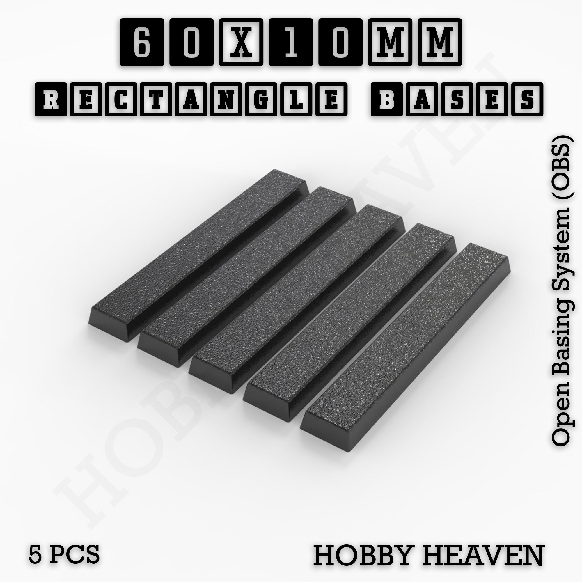 Rectangle Bases Range Sizes - 75x30mm to 125x40mm Medium Sizes 3d Print Full Range Tabletop Games