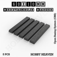 Rectangle Bases Range Sizes - 20x15mm to 75x25mm Small Sizes 3d Print Full Range Tabletop Games
