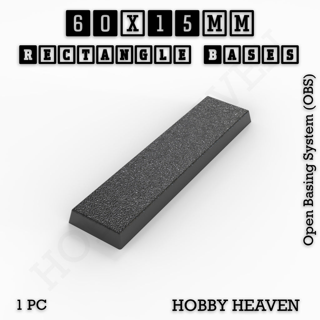 Rectangle Bases Range Sizes - 75x30mm to 125x40mm Medium Sizes 3d Print Full Range Tabletop Games