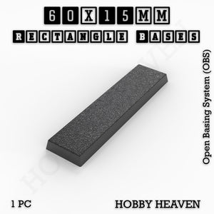Rectangle Bases Range Sizes - 20x15mm to 75x25mm Small Sizes 3d Print Full Range Tabletop Games
