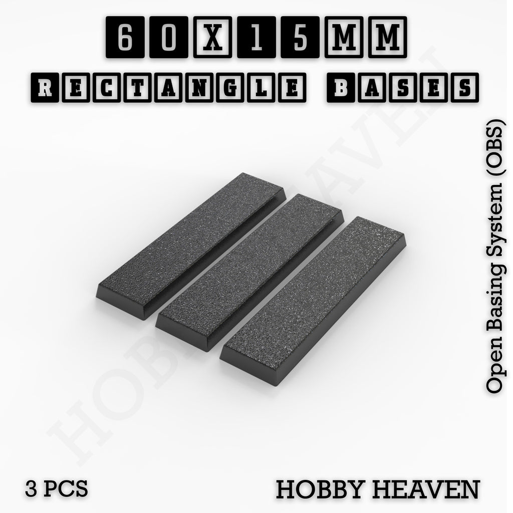 Rectangle Bases Range Sizes - 75x30mm to 125x40mm Medium Sizes 3d Print Full Range Tabletop Games
