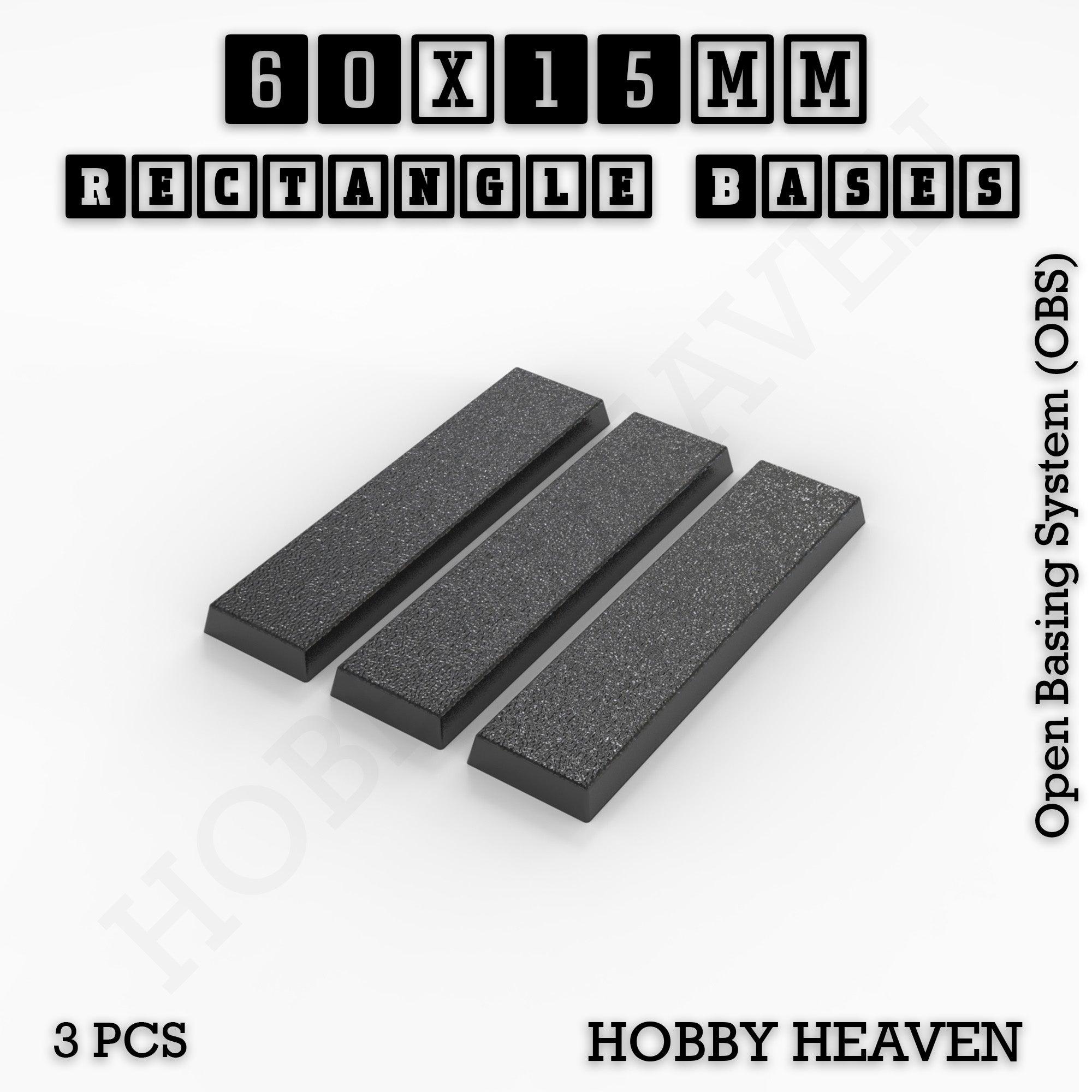 Rectangle Bases Range Sizes - 75x30mm to 125x40mm Medium Sizes 3d Print Full Range Tabletop Games