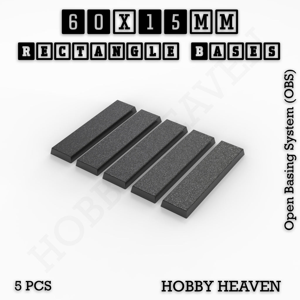 Rectangle Bases Range Sizes - 75x30mm to 125x40mm Medium Sizes 3d Print Full Range Tabletop Games