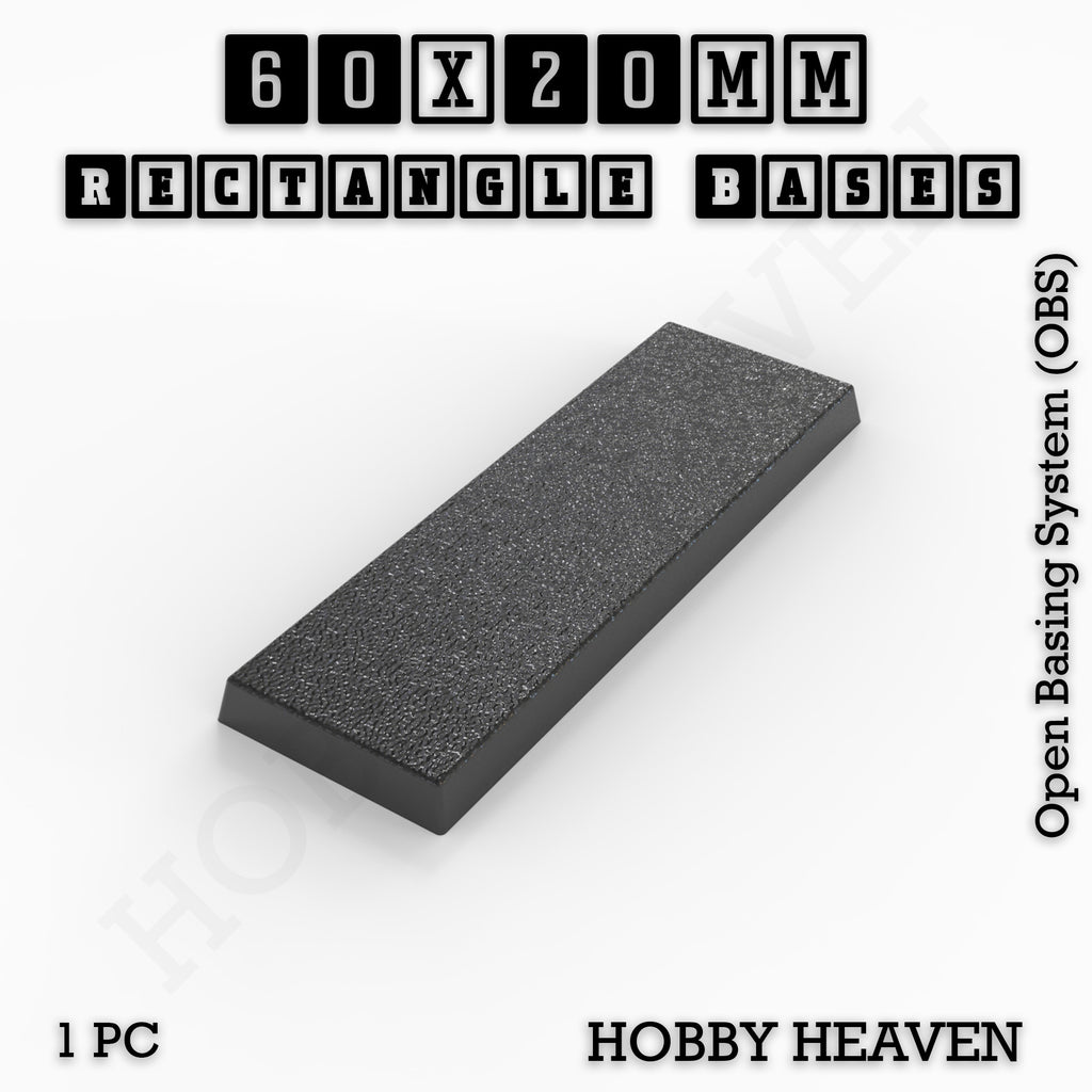 Rectangle Bases Range Sizes - 75x30mm to 125x40mm Medium Sizes 3d Print Full Range Tabletop Games